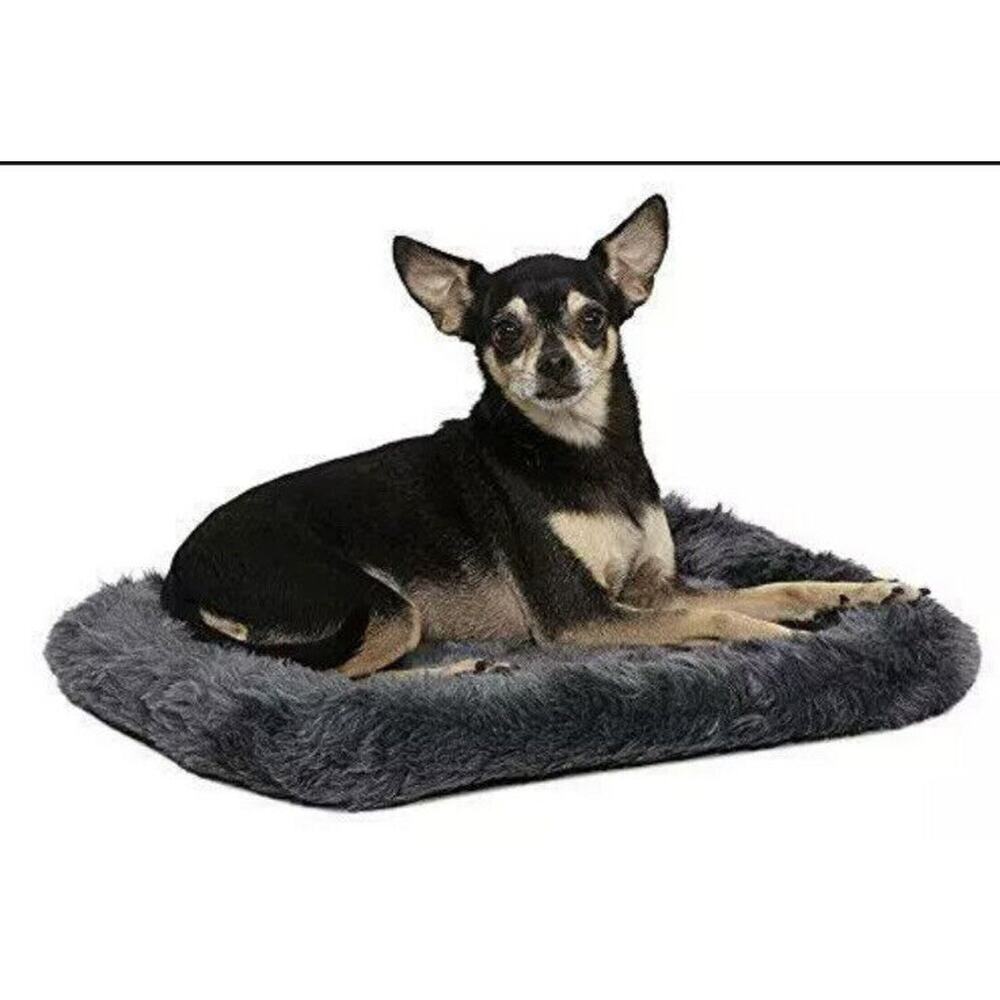18L-Inch Gray Dog Bed or Cat Bed w/ Comfortable Bolster | Ideal for "Small” Dog